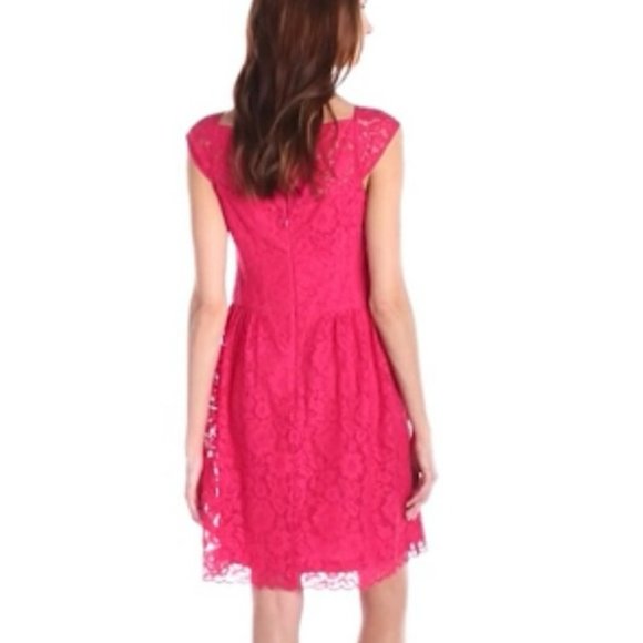 Jessica Simpson Pink Cap Sleeve Lace Dress Women's Size 6 - Picture 2 of 13